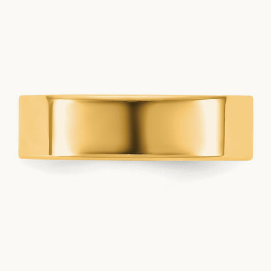 Lightweight Flat Band, 5.5mm, 10K Yellow Gold