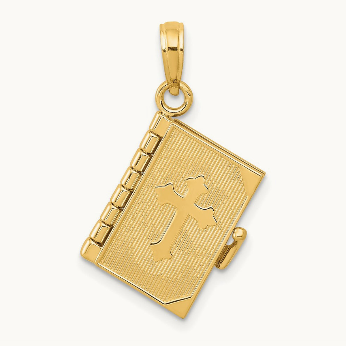 3D Lords Prayer Bible Pendant — 14K Yellow Gold