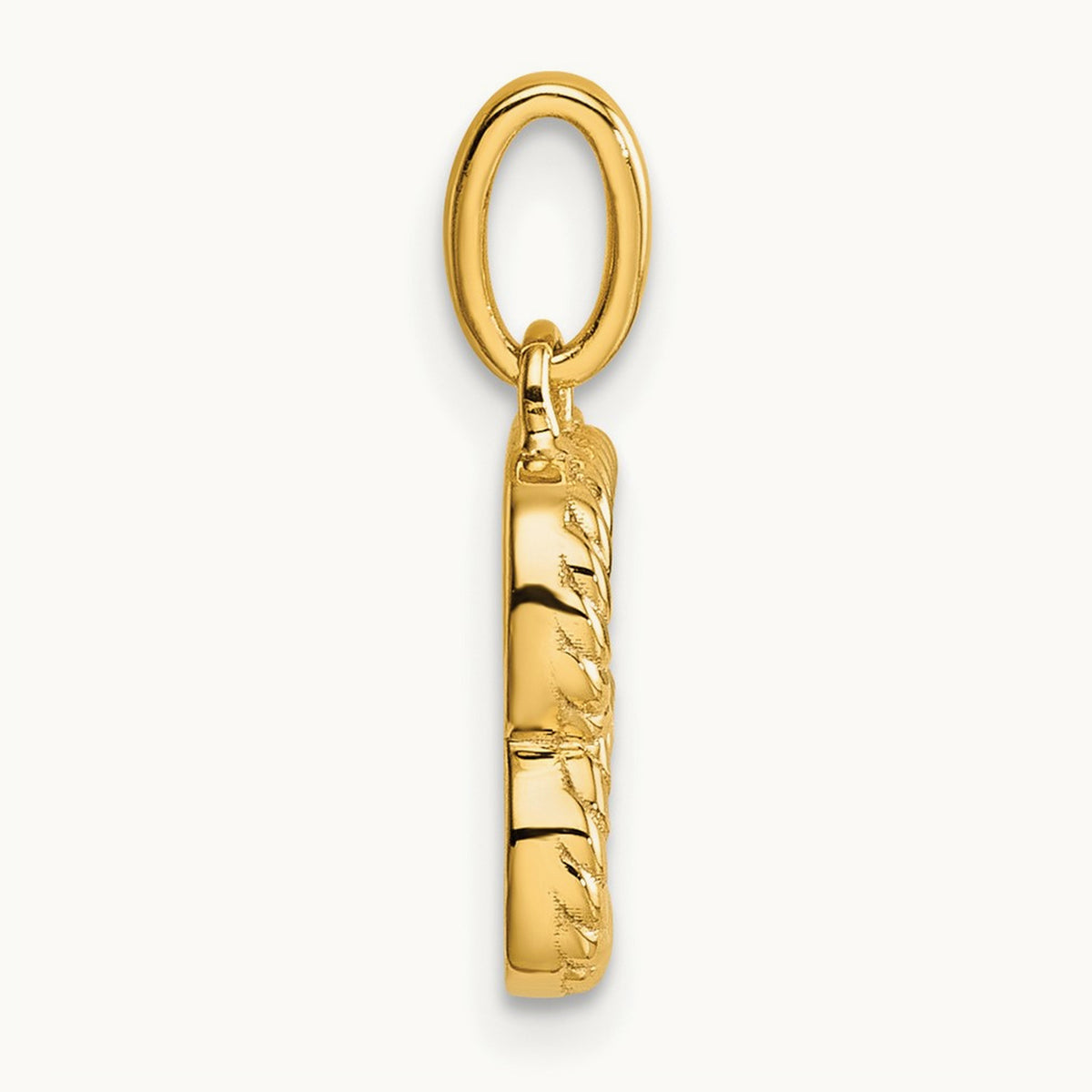 Twisted with Diamond Charm — 14K Yellow Gold, B