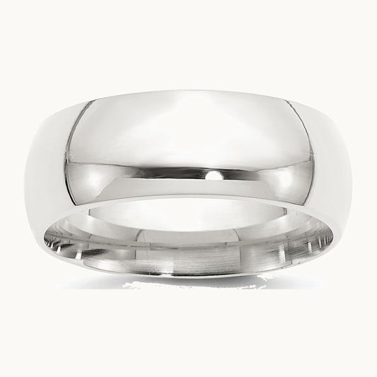 Sterling Silver 8mm Comfort Fit Band