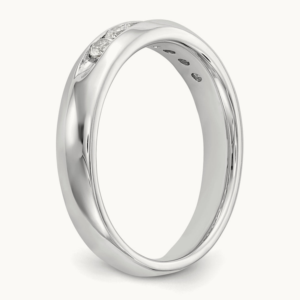 7-Stone Diamond Channel Band, 14K White Gold