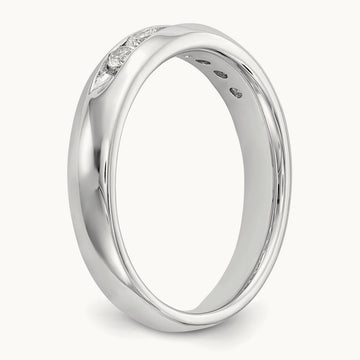 7-Stone Diamond Channel Band, 14K White Gold