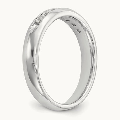 7-Stone Diamond Channel Band, 14K White Gold