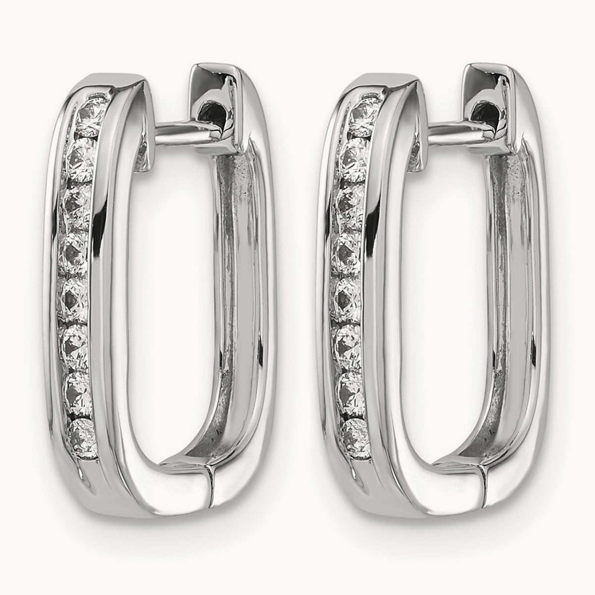 Diamond Complete Hinged Hoop Earrings — photo set