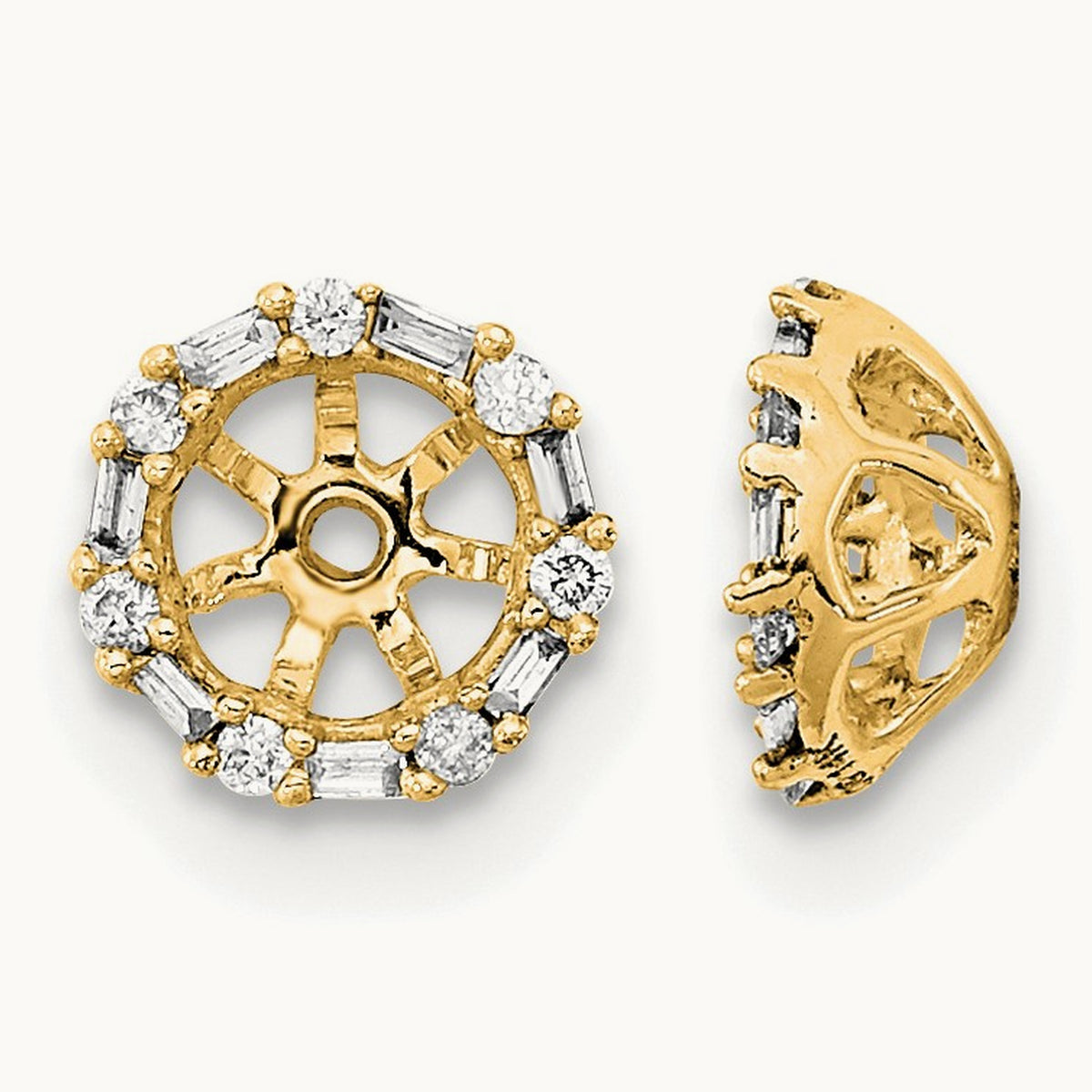 Diamond Earring Jackets — 14K Yellow Gold, 6mm