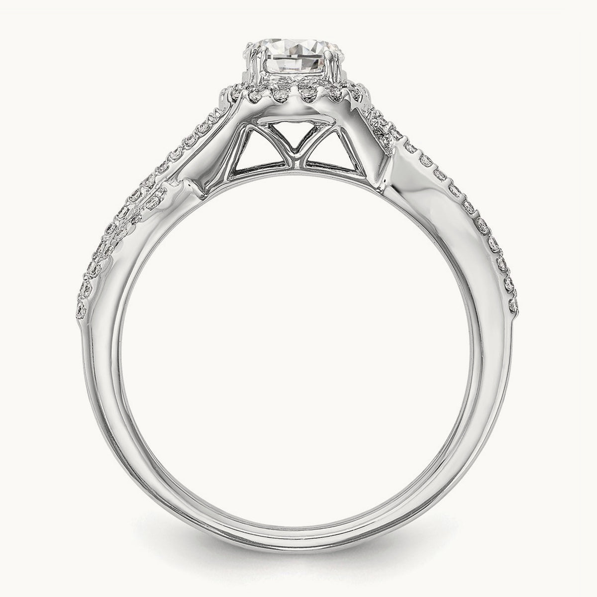 Round Semi-Mount Halo Engagement Ring, 0.25 ct tw