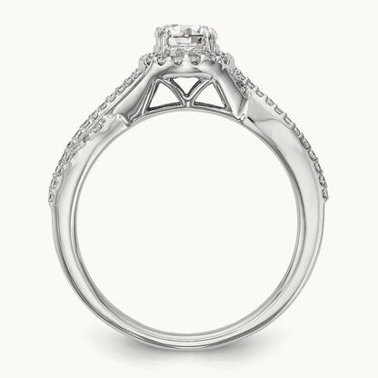 Round Semi-Mount Halo Engagement Ring, 0.25 ct tw