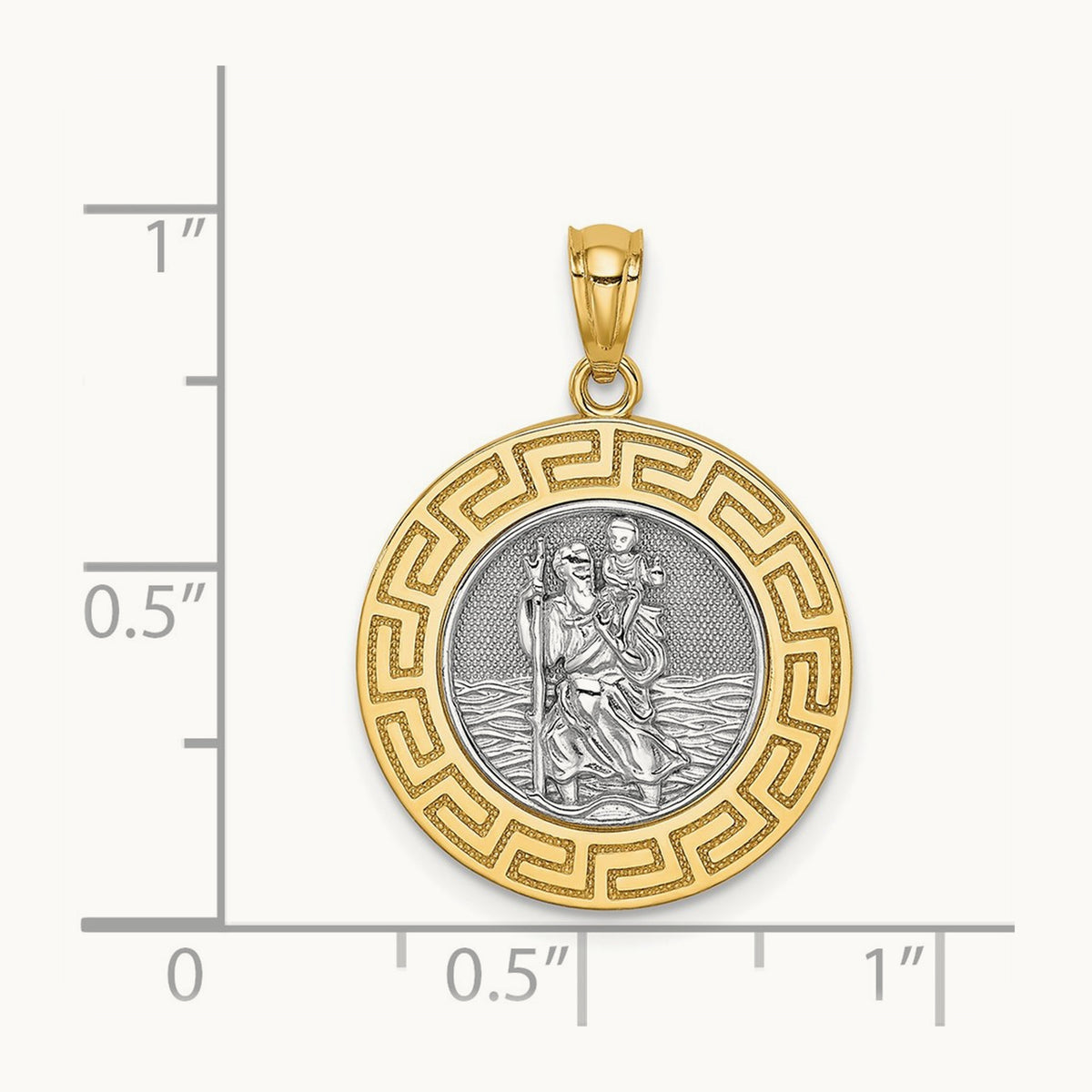 St. Christopher Medal with rhodium — 24.8mm