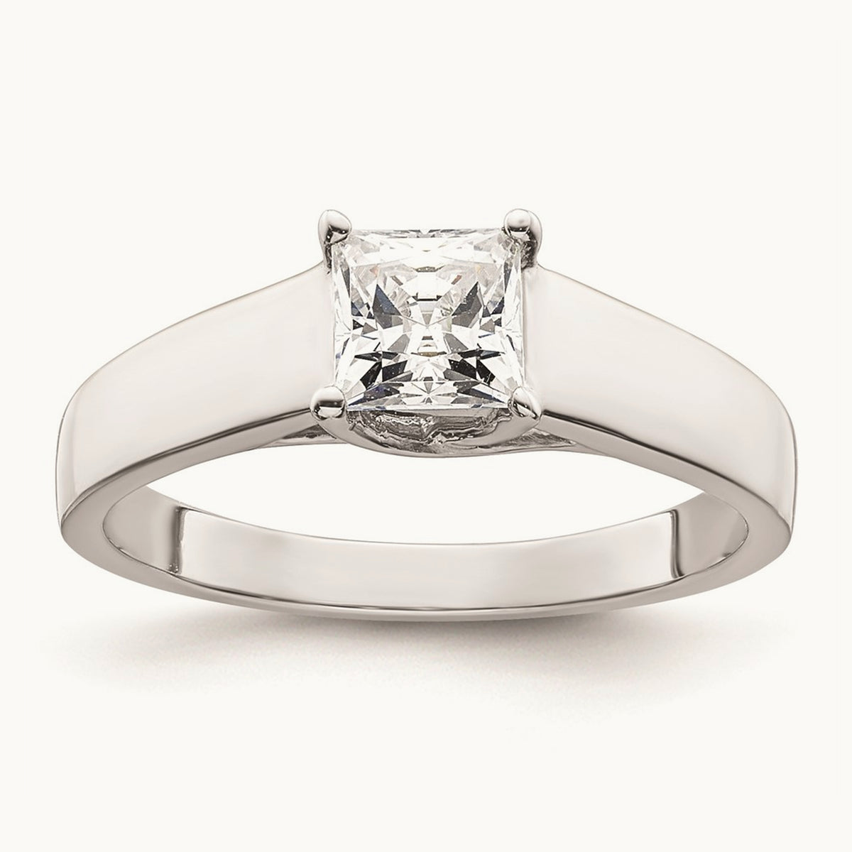 Square Solitaire Engagement Ring Mounting