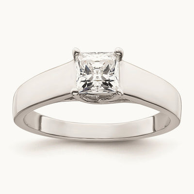 Square Solitaire Engagement Ring Mounting