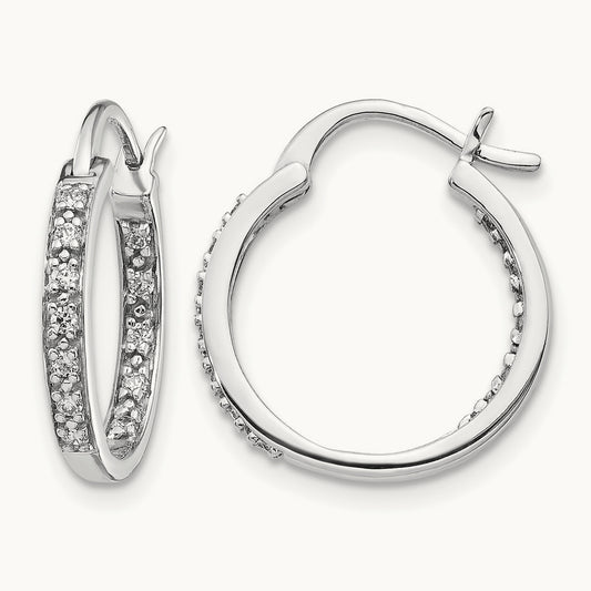 Diamond In/Out Hoop Earrings