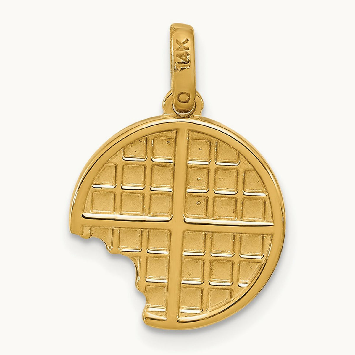 Fancy Epoxy Waffle With Bite, 14K Yellow Gold