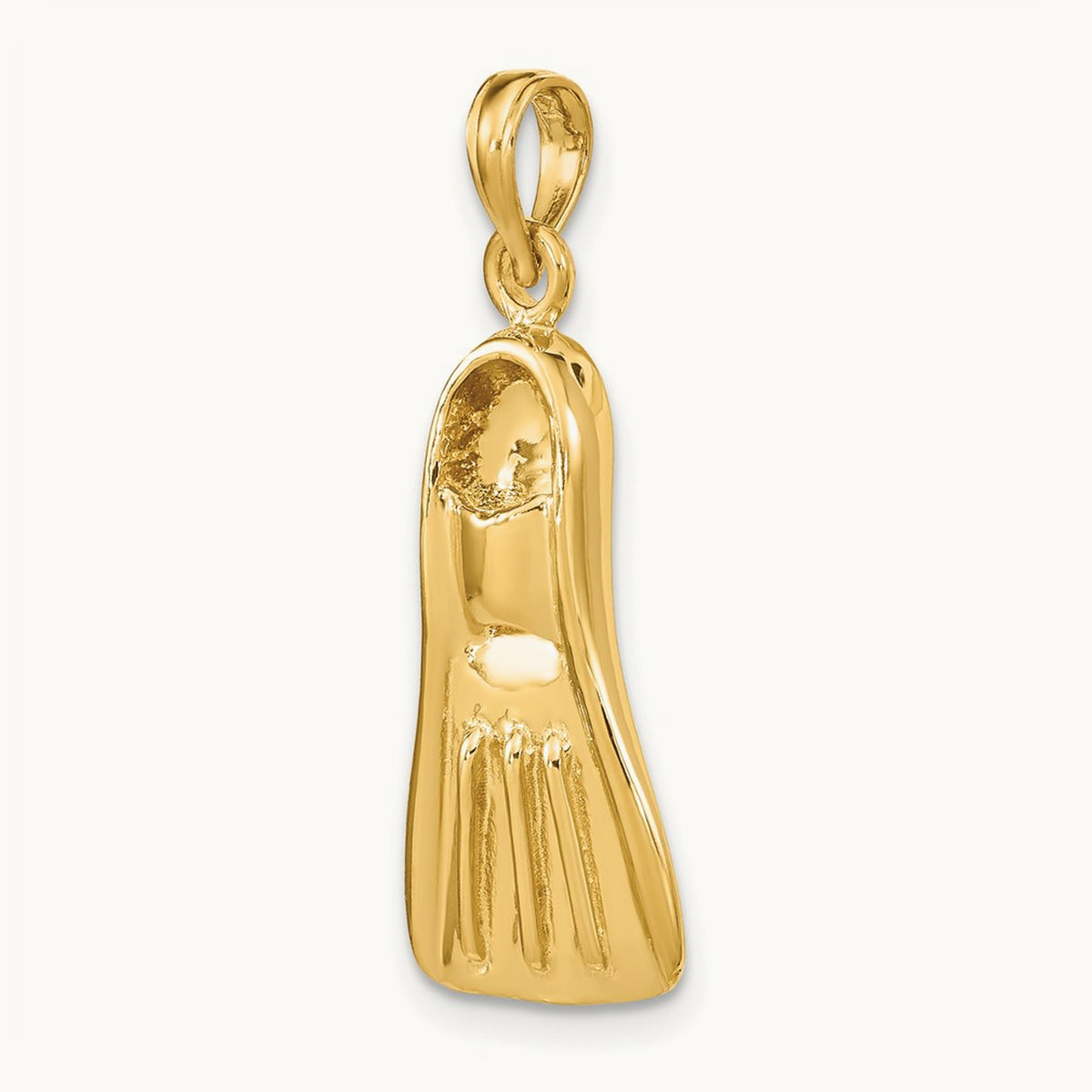 3-D Scuba Flipper Charm — 14K Yellow Gold, 28.85mm