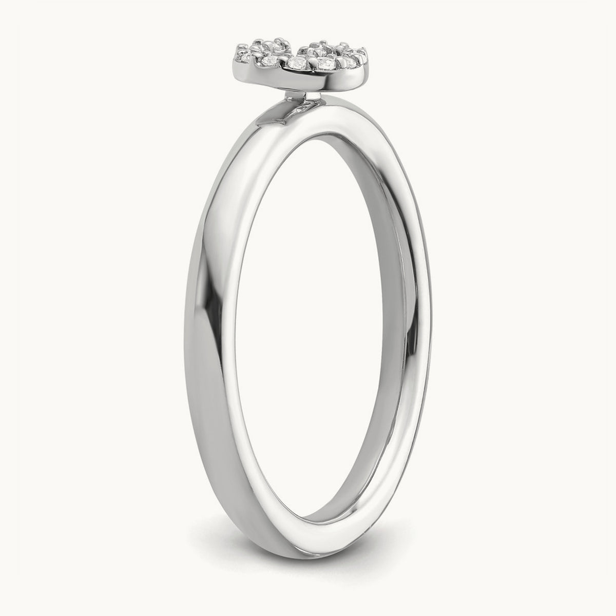 Stackable Diamond Ring — 14K White Gold, G