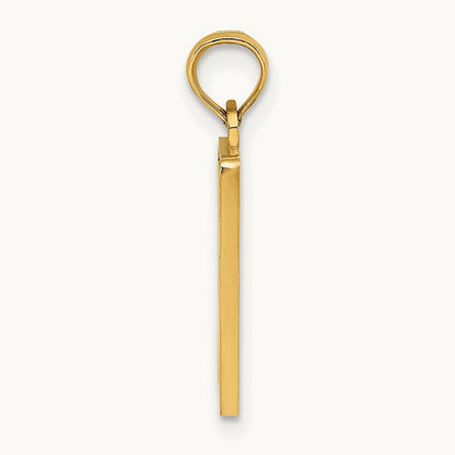 Enamel Mile Marker 0 / KEY WEST Charm, 14K