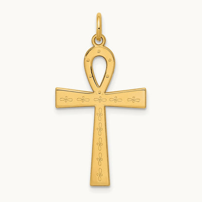 Laser Designed Ankh Cross Pendant — 32mm