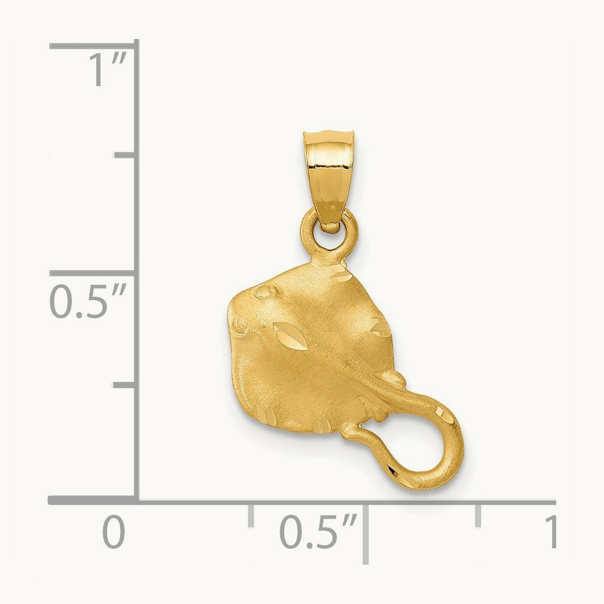 Stingray Pendant, 14K