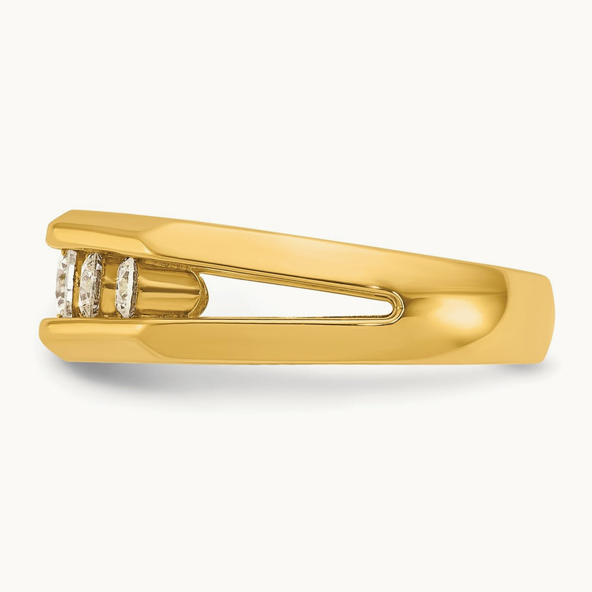 IBGoodman Men's Polished Cut-Out 5-Stone Diamond Ring, 14K