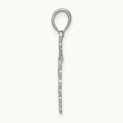 Caduceus Charm — 14K White Gold