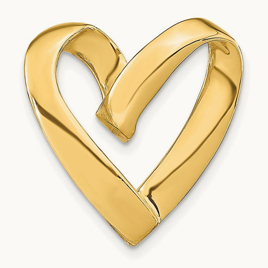 Polished Heart Slide, 14K