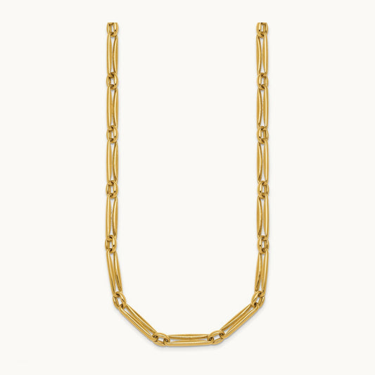 Polished Fancy Long Link Necklace, 5mm, 14K