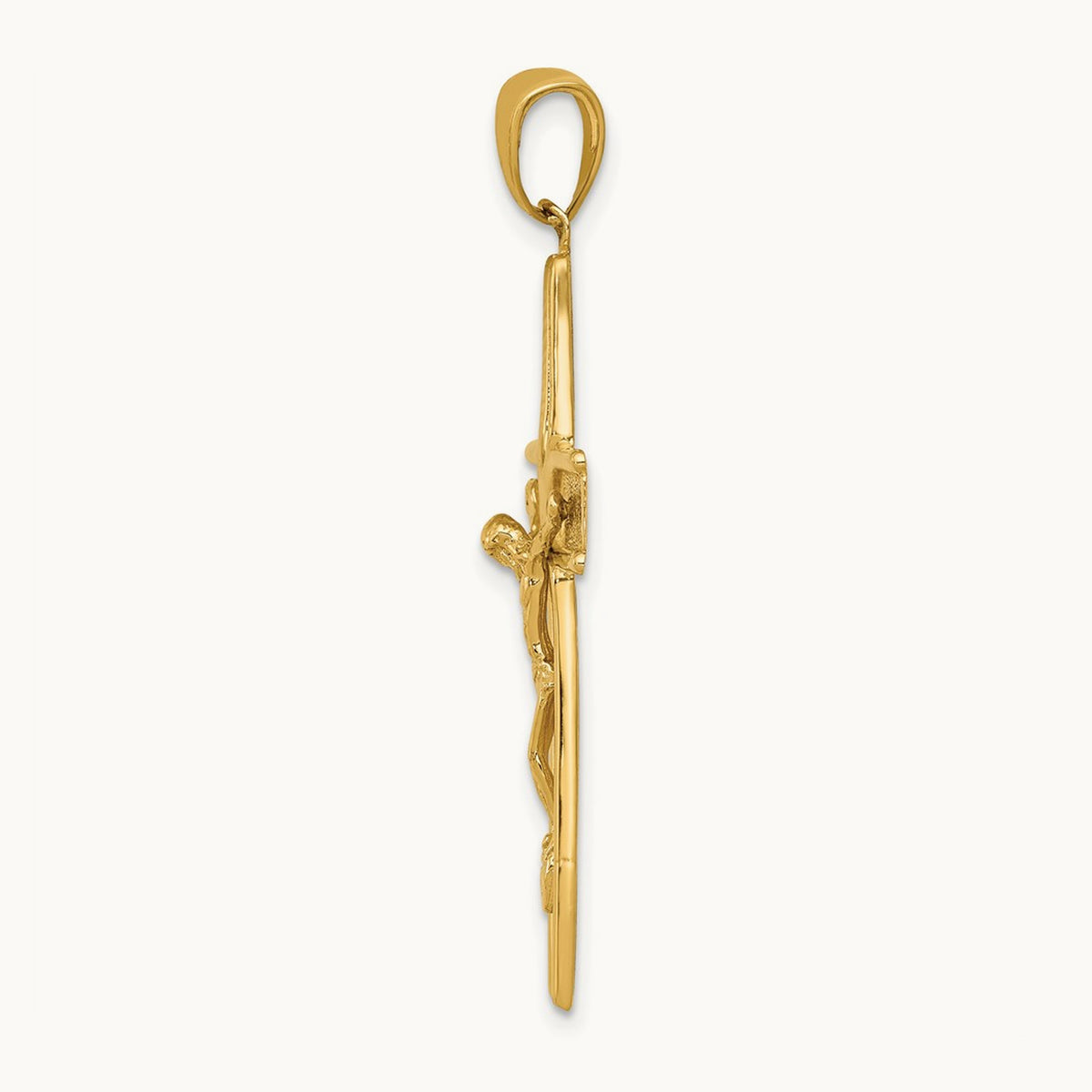 Satin Finish Crucifix Pendant, 14K