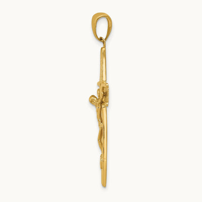 Satin Finish Crucifix Pendant, 14K