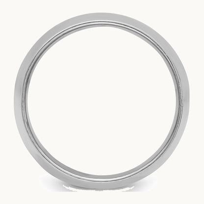 Sterling Silver Rhodium-plated 12mm Half-Round Band