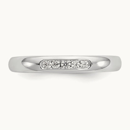 5-Stone Diamond Channel Band, 14K White Gold