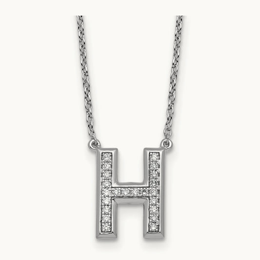 Initial H Necklace, 0.20 ct tw Lab-Grown Diamond