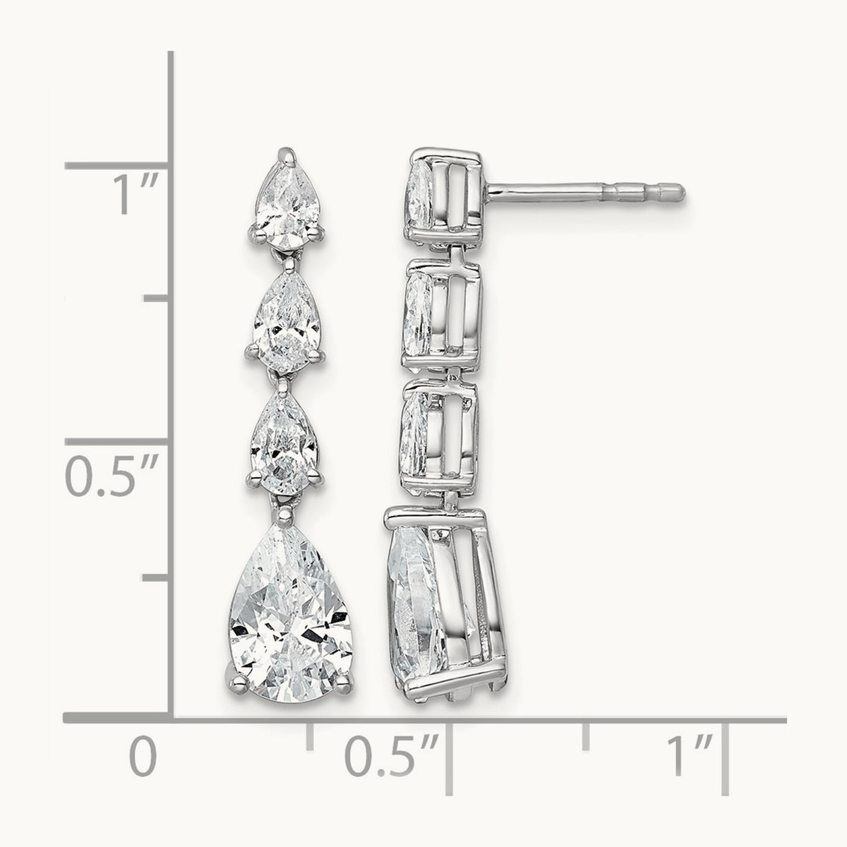 Fashion Dangle Post Earrings, 3.00 ct tw Lab-Grown Diamond — 14K White Gold