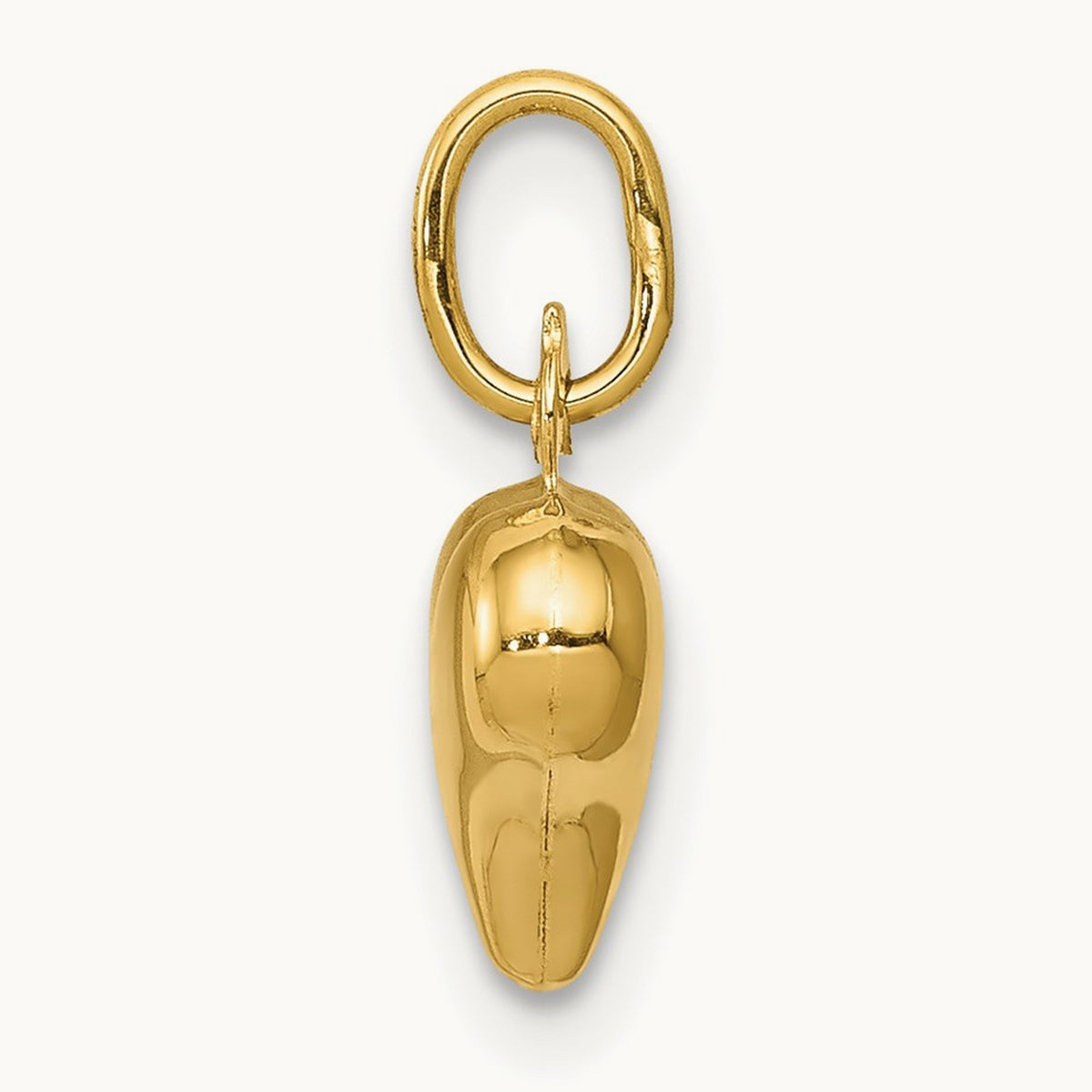 Polished 3-D Puffed Heart Charm, 14K