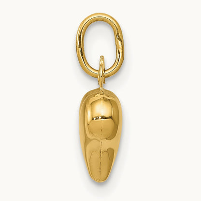 Polished 3-D Puffed Heart Charm, 14K