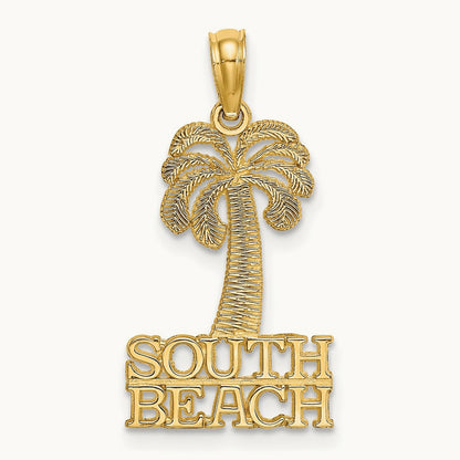 SOUTH BEACH Under Palm Tree Charm, 14K