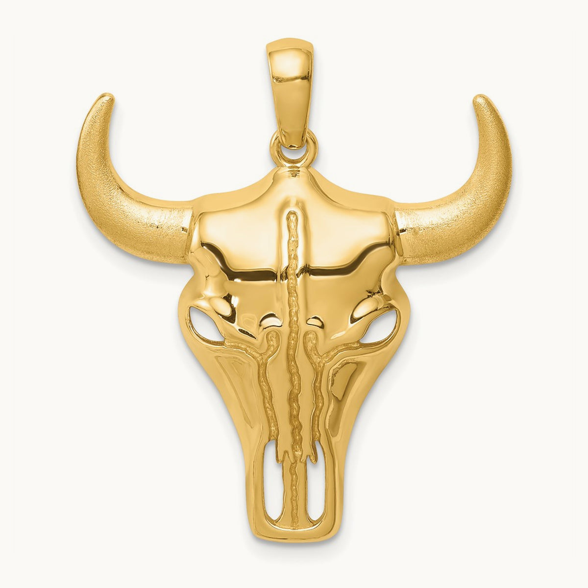 Steer Skull Pendant, 14K