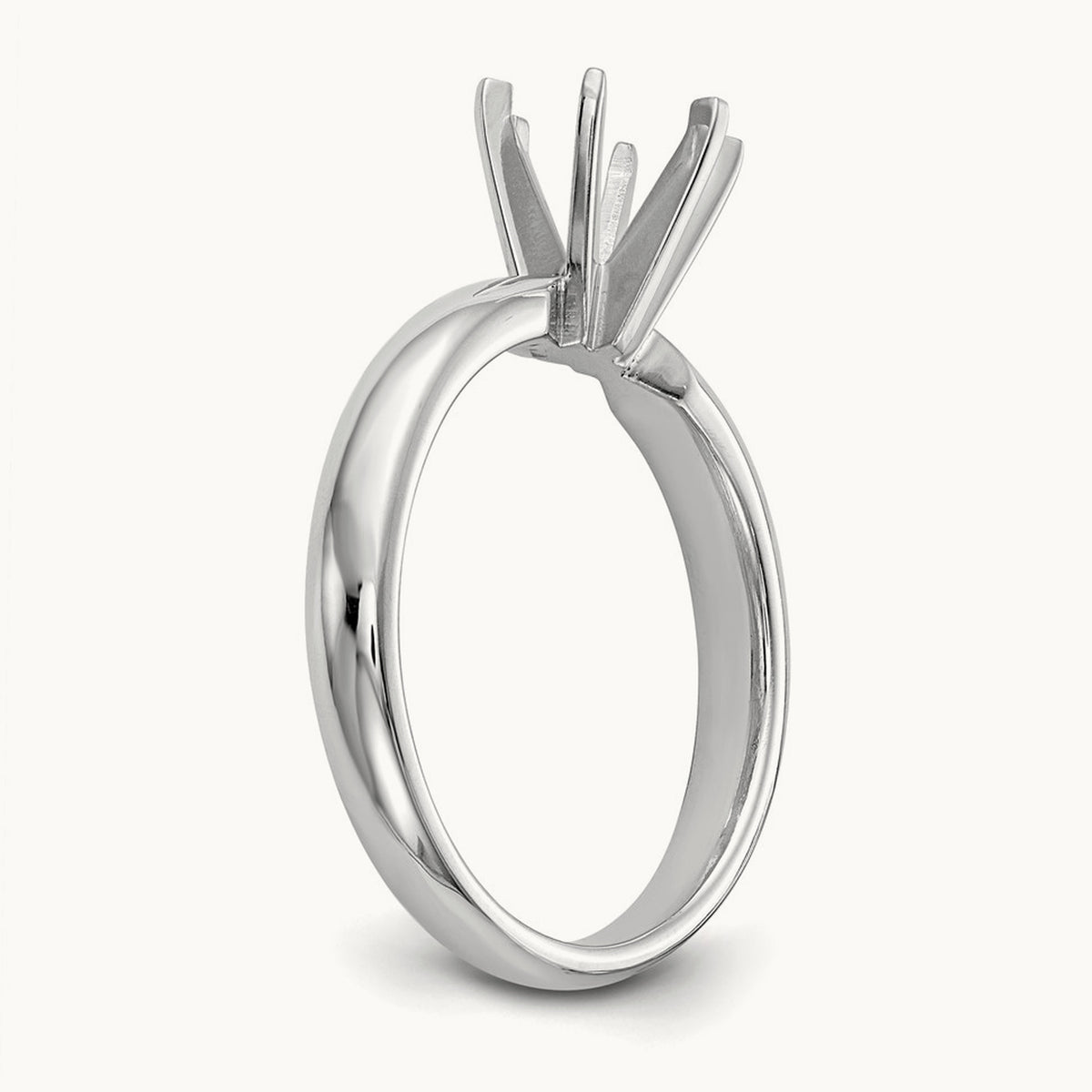 1/3ct. Medium-Wt Comfort-Fit 6-Prong Ring Mounting, 14K White Gold