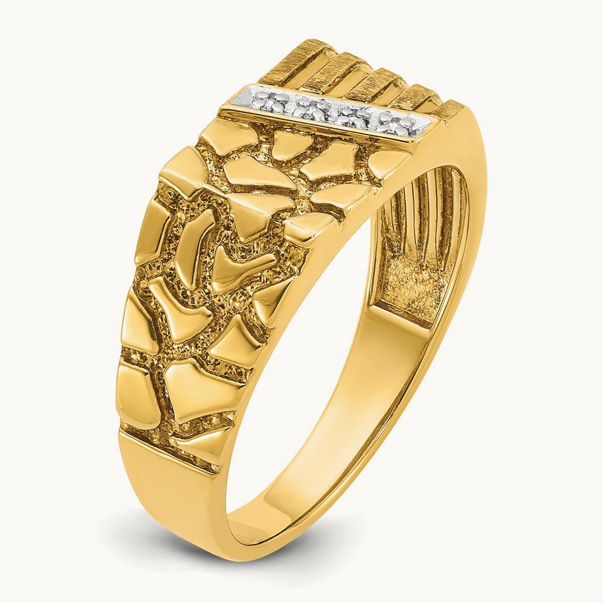 IBGoodman Men's Diamond Nugget Complete Ring, 14K