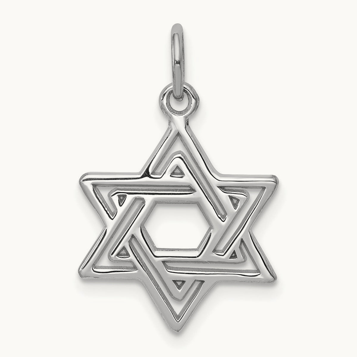 Star of David Charm — 14K White Gold