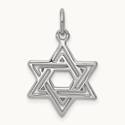 Star of David Charm — 14K White Gold