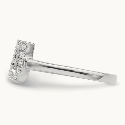 Initial U Adjustable Ring, 0.15 ct tw Lab-Grown Diamond
