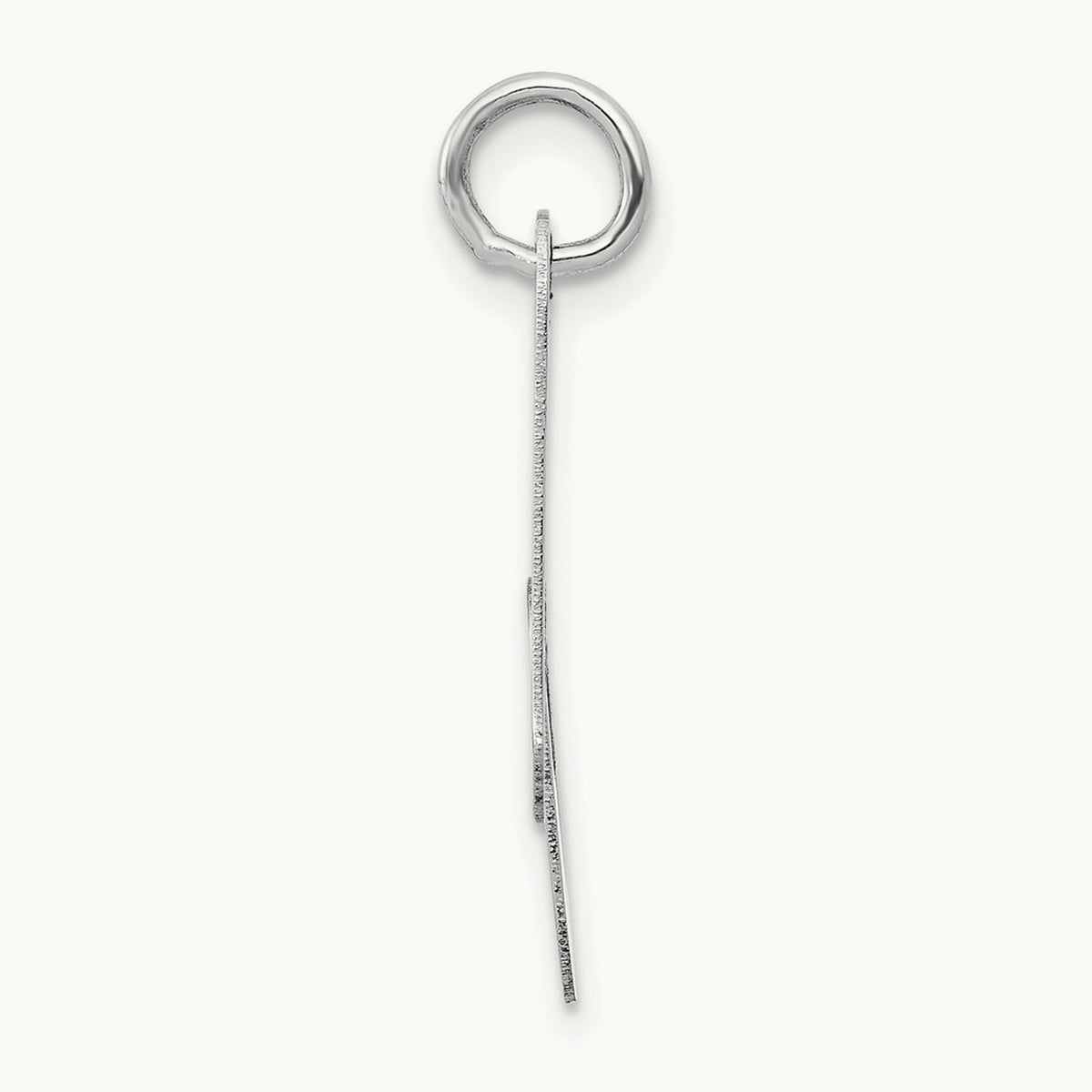 Medium Fancy Script Initial Charm — 14K White Gold, A