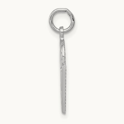 Basketball Charm, 14K White Gold