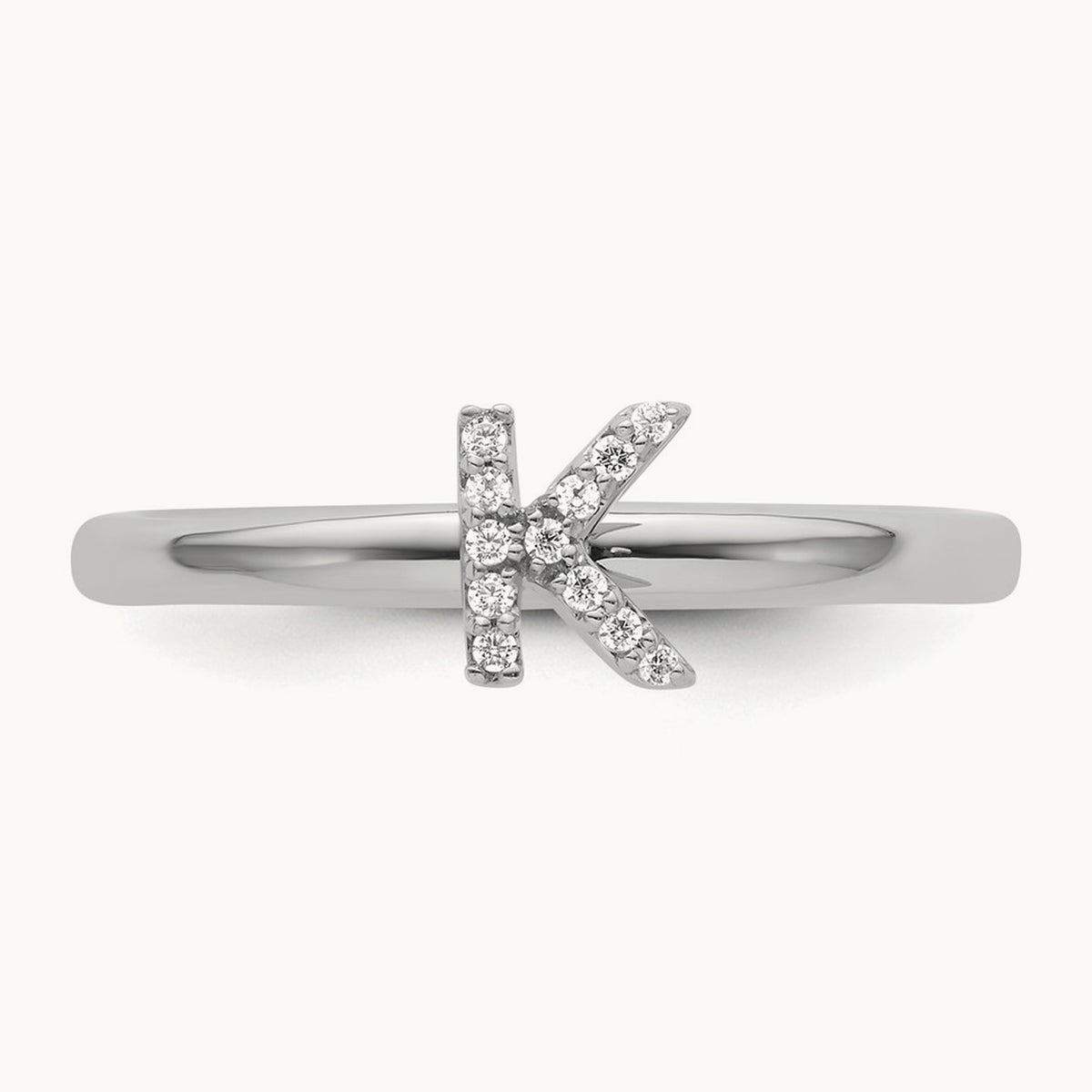 Stackable Diamond Ring — 14K White Gold, K