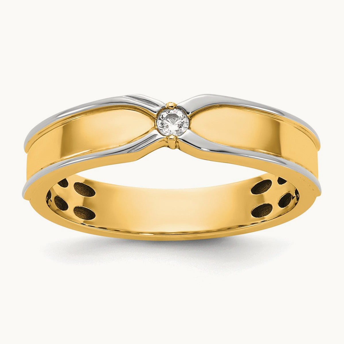 14ktt IB Goodman Mens Polished Complete 1/20ct Diamond Ring