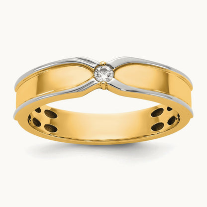 14ktt IB Goodman Mens Polished Complete 1/20ct Diamond Ring