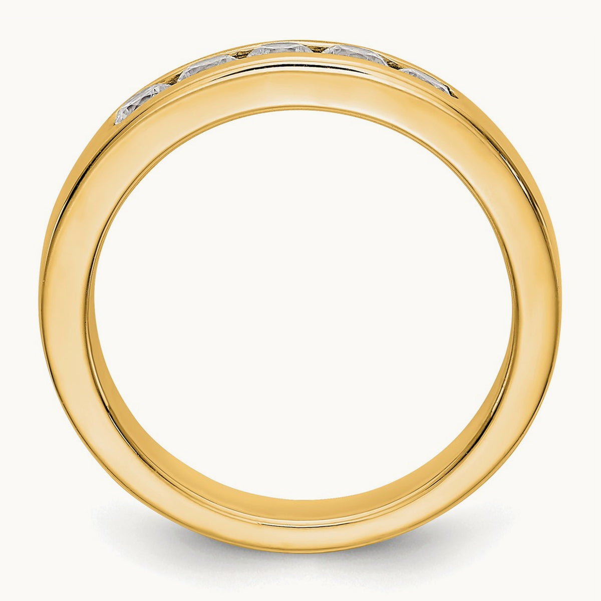 Setting: 5- Stone Closed Channel Band Mounting, 2.9mm, 14K Gold — 14K Yellow Gold