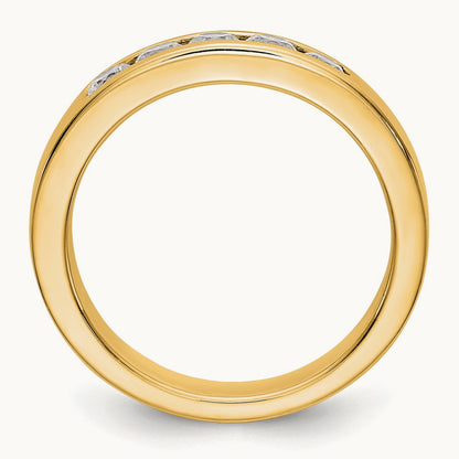 Setting: 5- Stone Closed Channel Band Mounting, 2.9mm, 14K Gold — 14K Yellow Gold