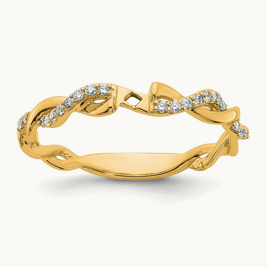 Peg Set Diamond Semi-mount Criss-Cross Eng Ring, 14K Yellow Gold