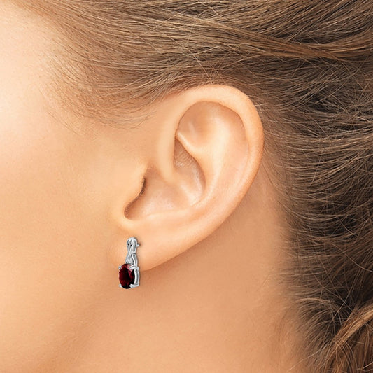 Oval Garnet and Diamond Earrings — photo set