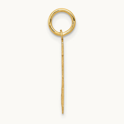 Small Satin Number 25 Charm — 14K Yellow Gold